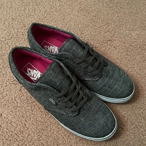 Worn once. Gray Vans with Pink Inside!